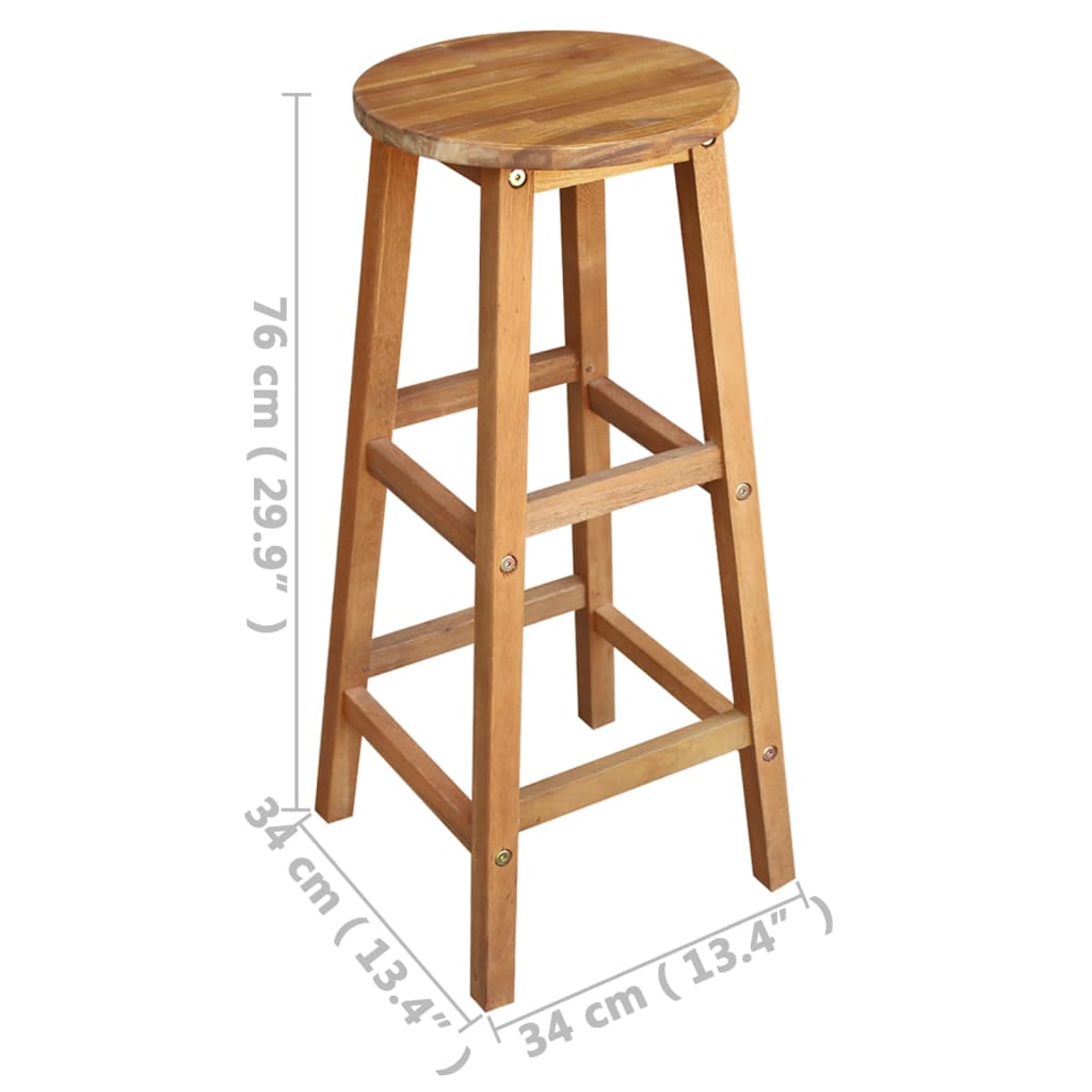Barstoler 2 stk heltre akasie