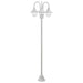 Hagelyktestolpe E27 220 cm aluminium 3 lamper hvit