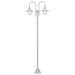 Hagelyktestolpe E27 220 cm aluminium 2 lamper hvit vidaXL