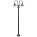 Hagelyktestolpe E27 220 cm aluminium 2 lamper bronse
