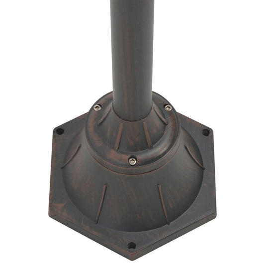 Hagelyktestolpe E27 220 cm aluminium 2 lamper bronse