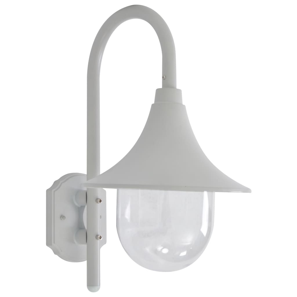 Utendørs vegglampe E27 42 cm aluminium hvit vidaXL