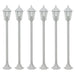 Hagelyktestolpe E27 110 cm 6 stk aluminium hvit