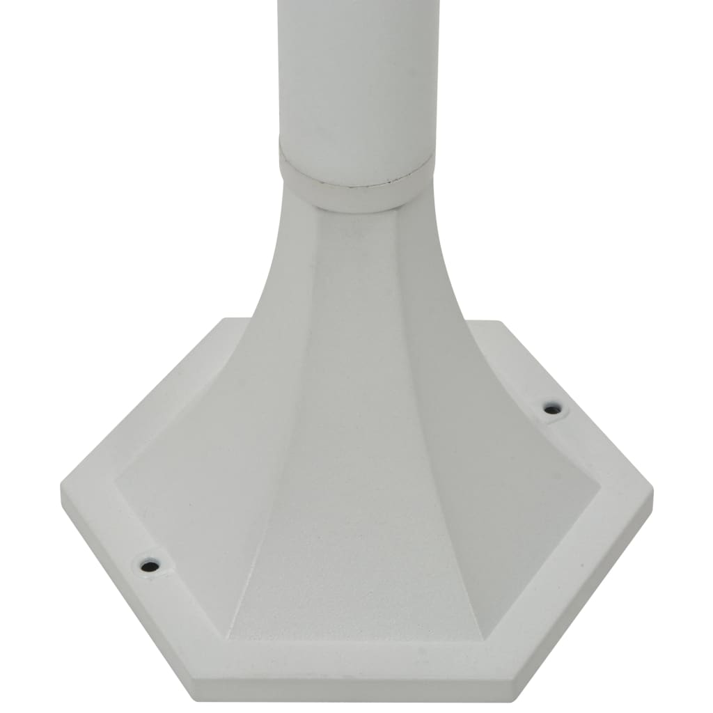 Hagelyktestolpe E27 110 cm 6 stk aluminium hvit