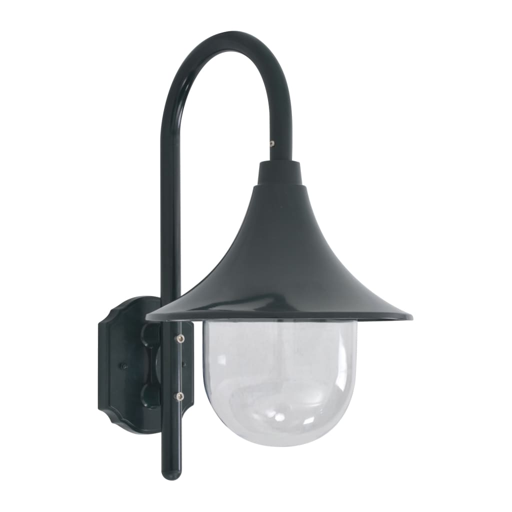Utendørs vegglampe E27 42 cm aluminium mørkegrønn