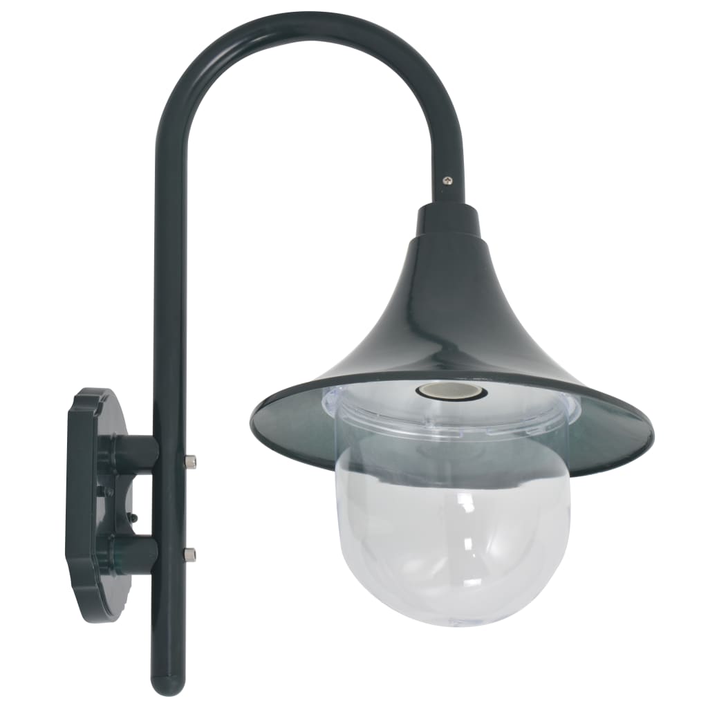 Utendørs vegglampe E27 42 cm aluminium mørkegrønn