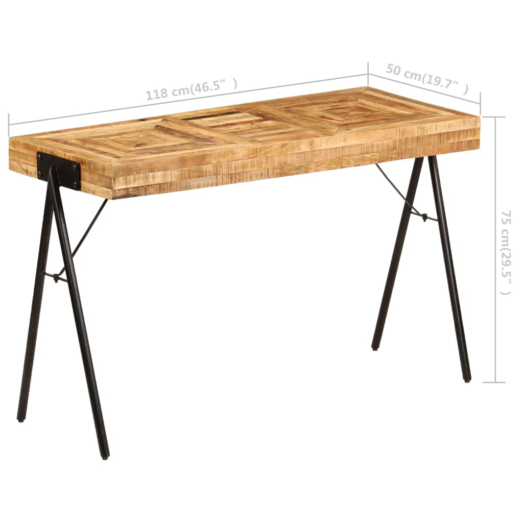 Skrivebord heltre mango 118x50x75 cm