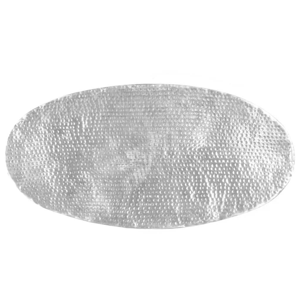 Salongbord hamret sølv 100x50x28 cm aluminium