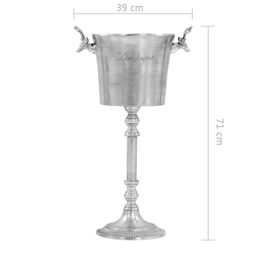 Champagnekjøler solid aluminium 39x29x71 cm sølv