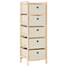 Oppbevaringshylle med 5 stoffkurver sedertre beige