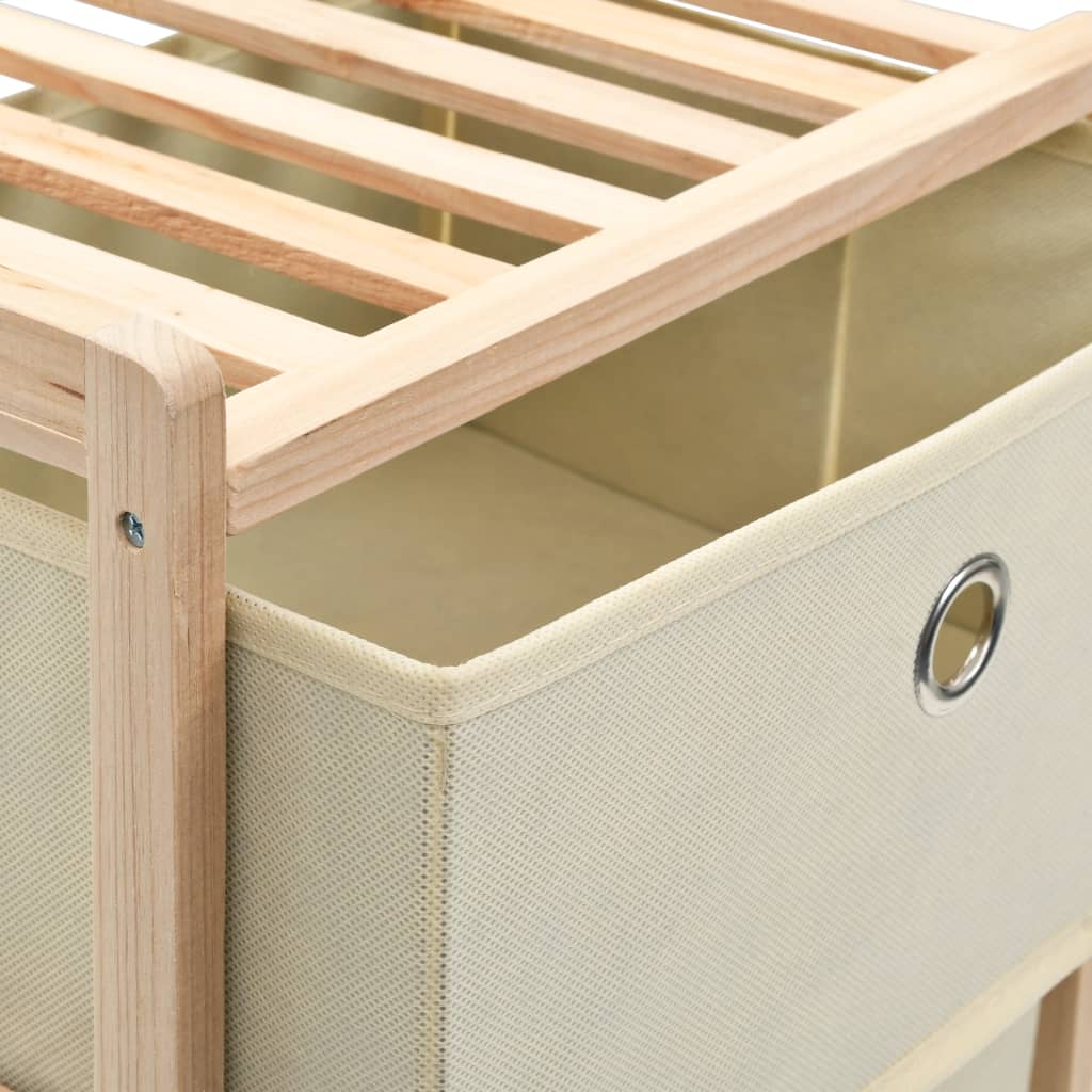 Oppbevaringshylle med 5 stoffkurver sedertre beige