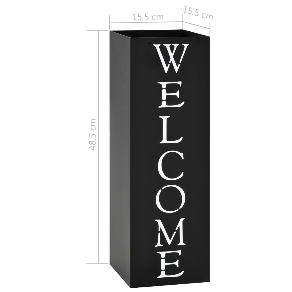 Paraplystativ Welcome stål svart