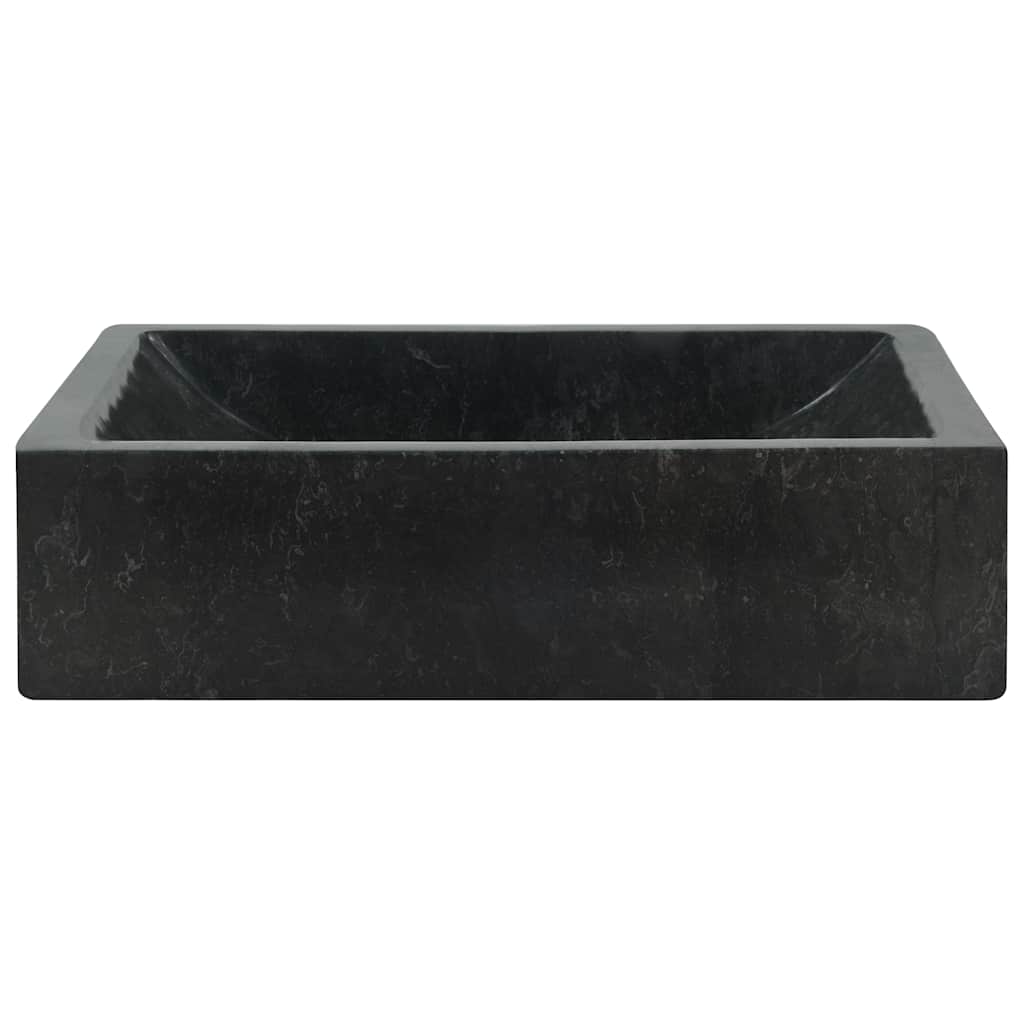 Vask 45x30x12 cm marmor høyglans svart vidaXL