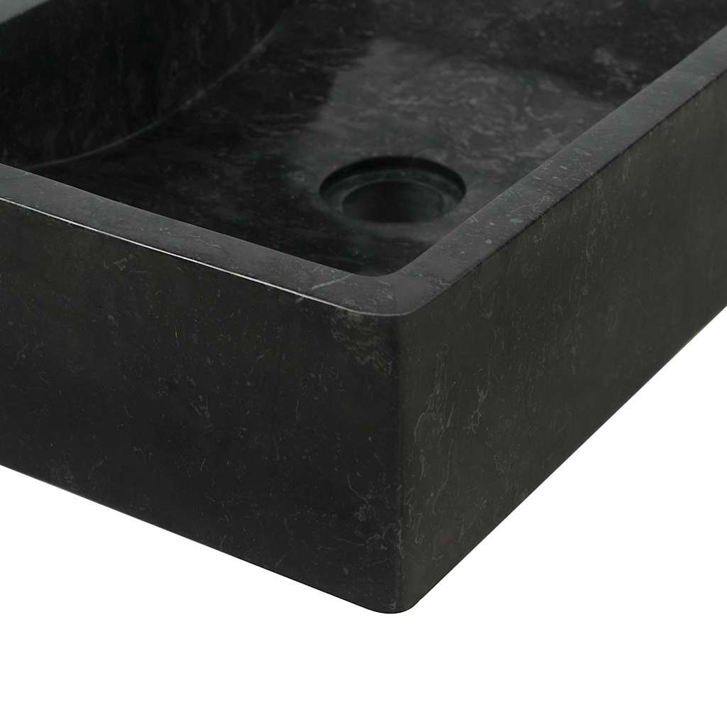 Vask 45x30x12 cm marmor høyglans svart vidaXL