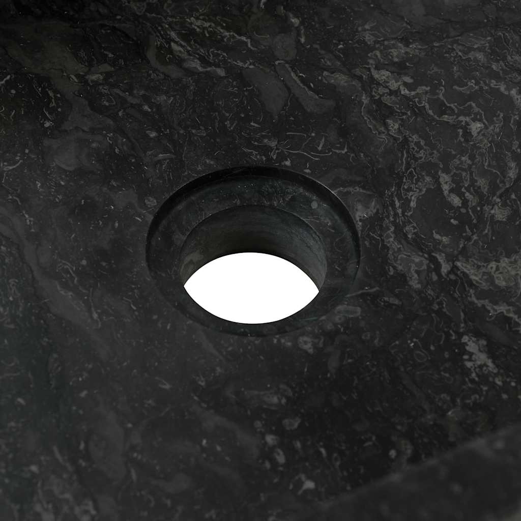 Vask 45x30x12 cm marmor høyglans svart vidaXL