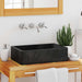 Vask 45x30x12 cm marmor høyglans svart vidaXL