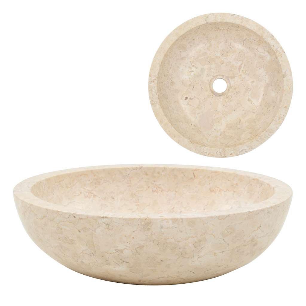 Vask 40x12 cm marmor krem