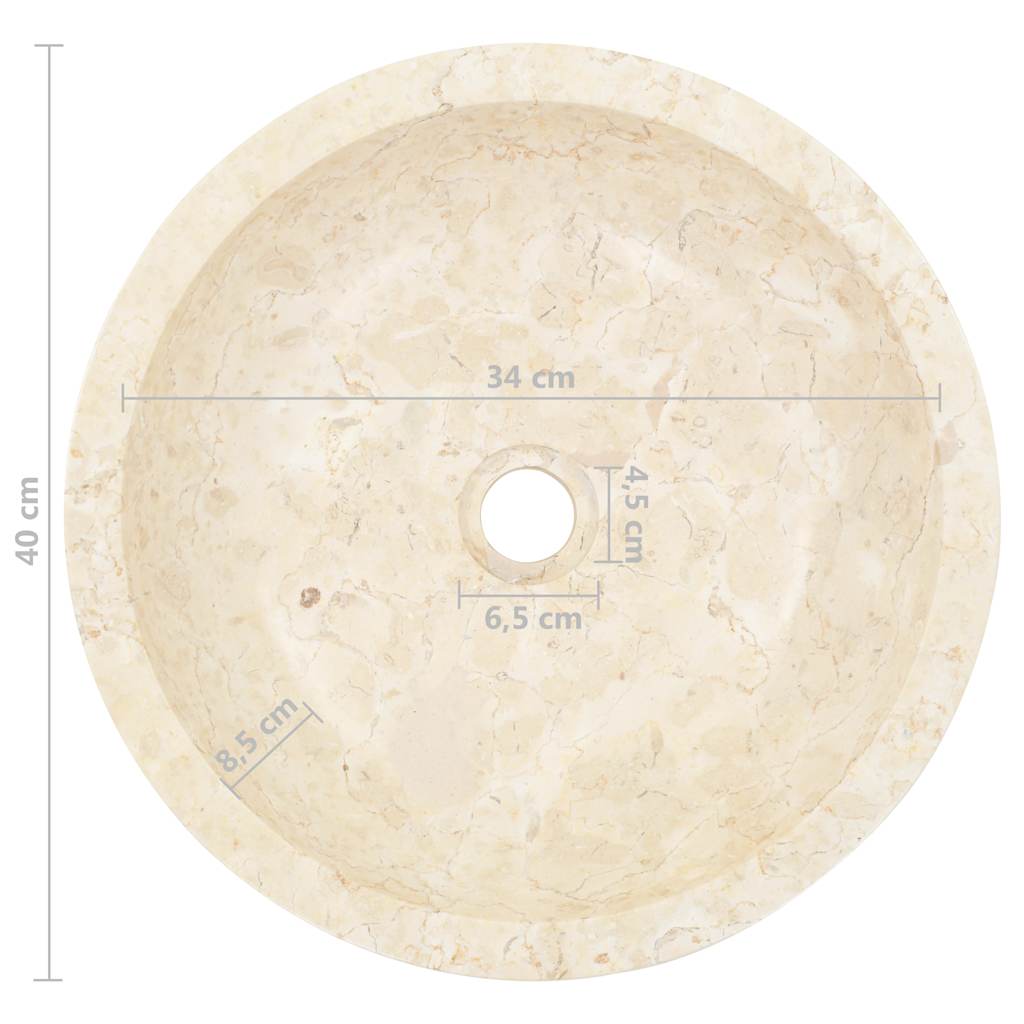 Vask 40x12 cm marmor krem