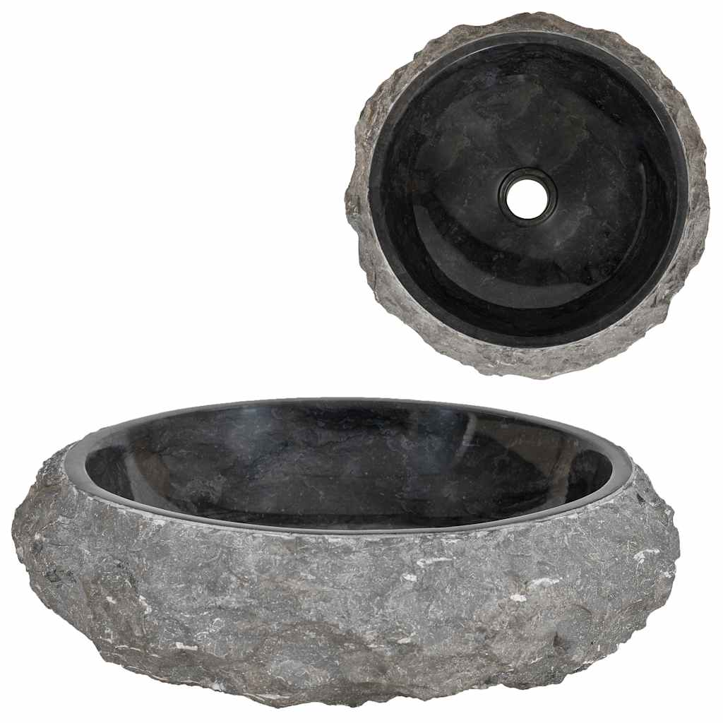 Vask 40x12 cm marmor svart