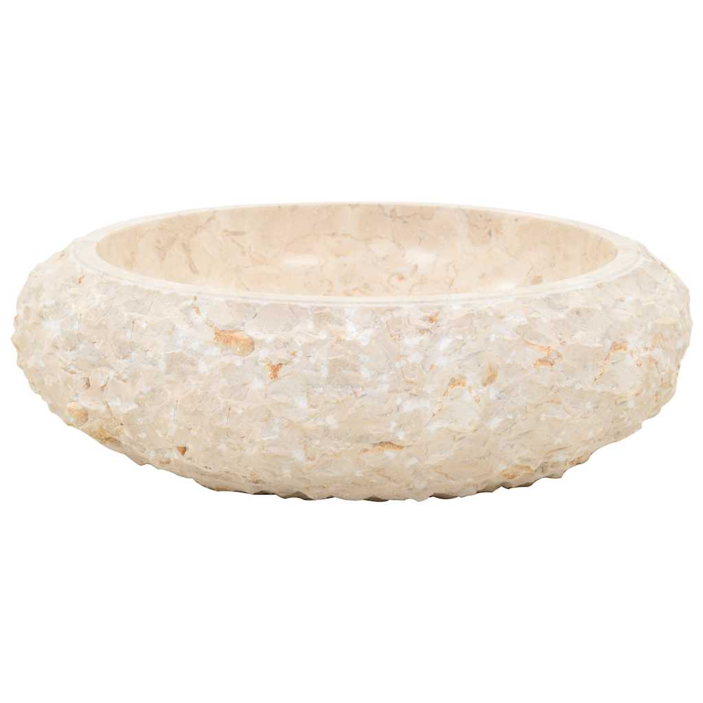 Vask 40x12 cm marmor krem vidaXL