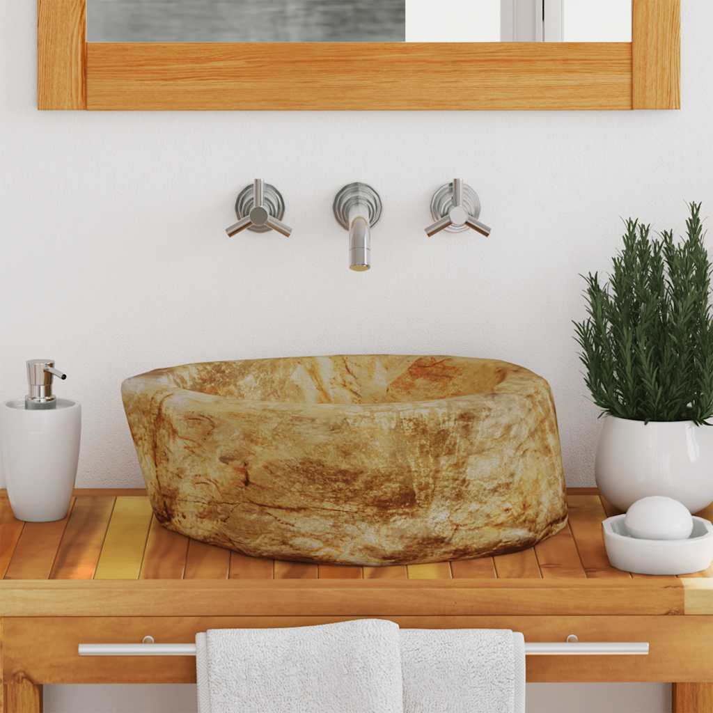 Vask 45x35x15 cm fossilstein krem