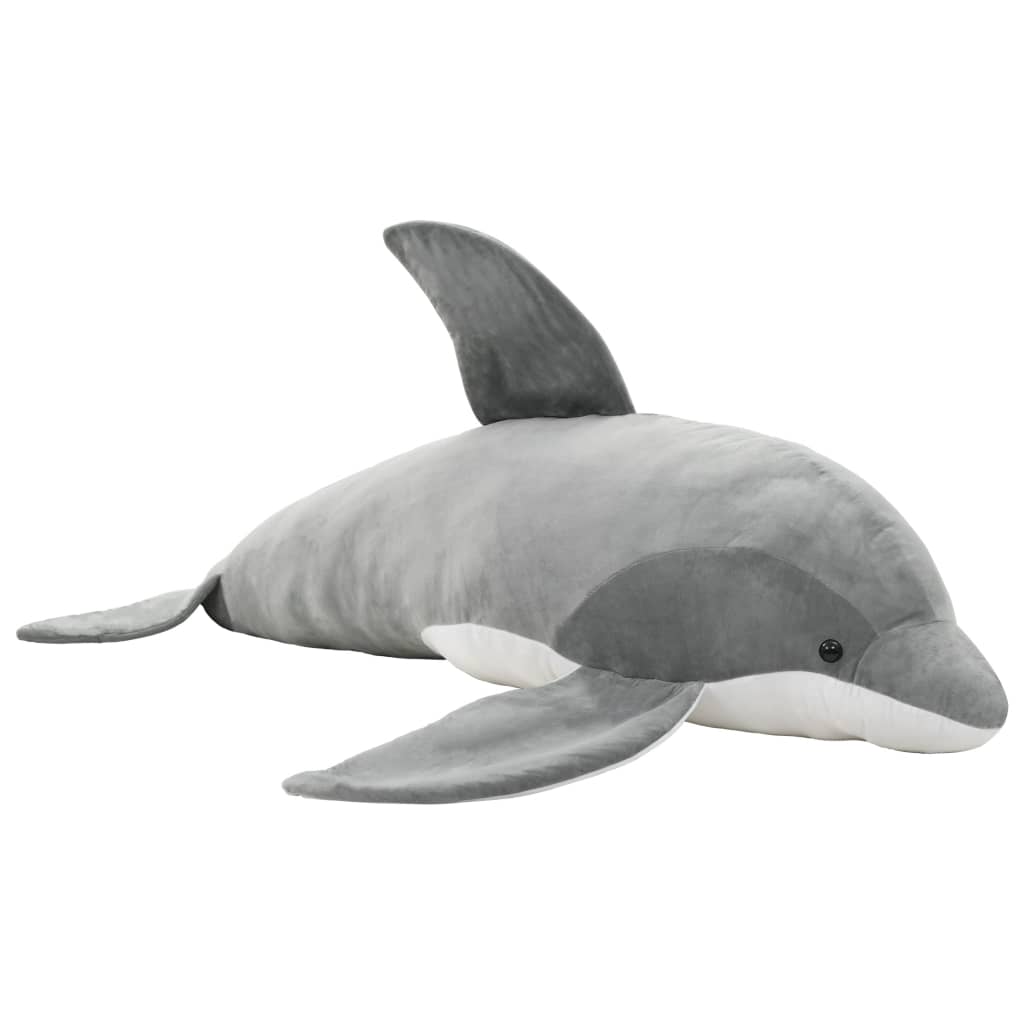 Lekedelfin i plysj grå
