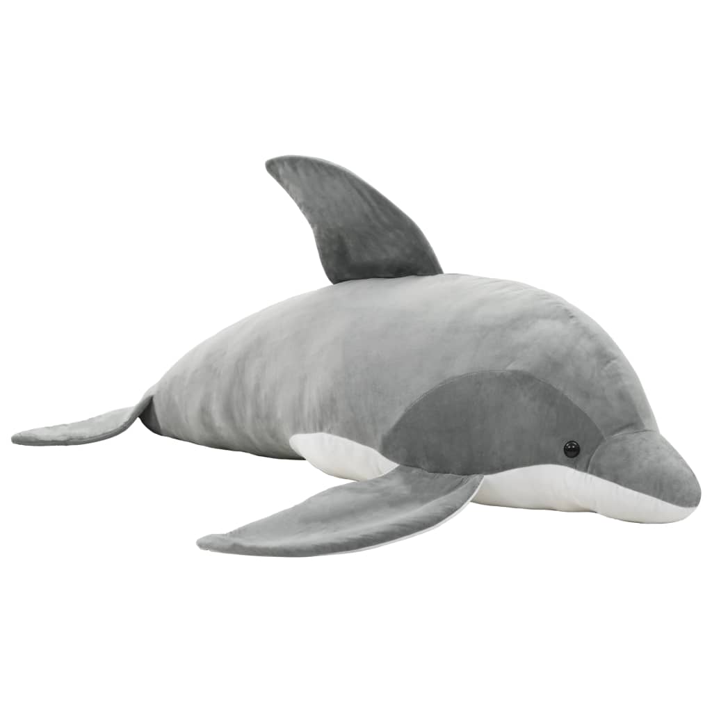 Lekedelfin i plysj grå