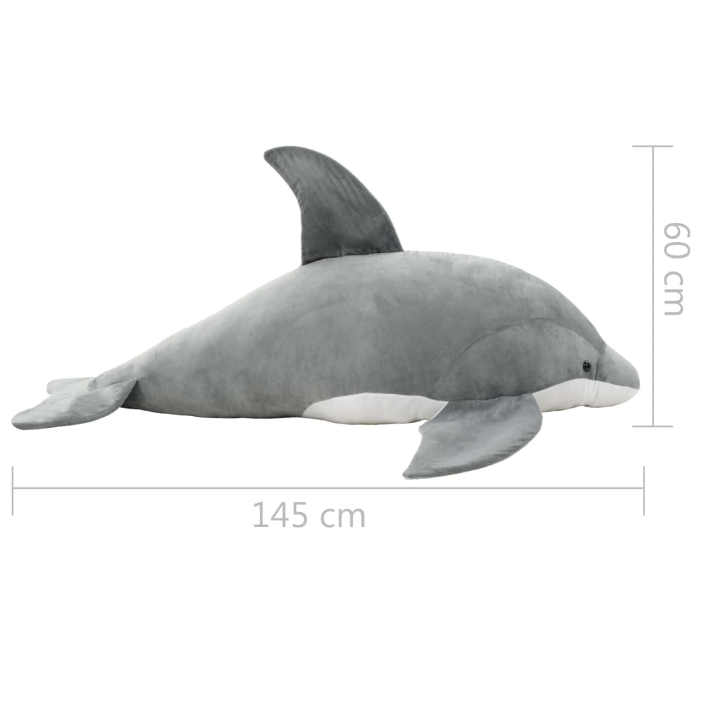 Lekedelfin i plysj grå
