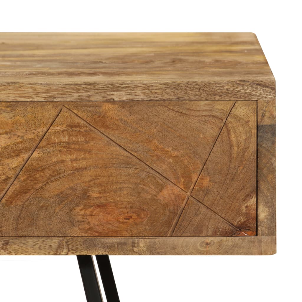 Skrivebord med skuffer heltre mango 110x50x76 cm vidaXL
