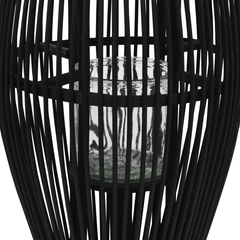 Hengelanterne for stearinlys bambus svart 60 cm