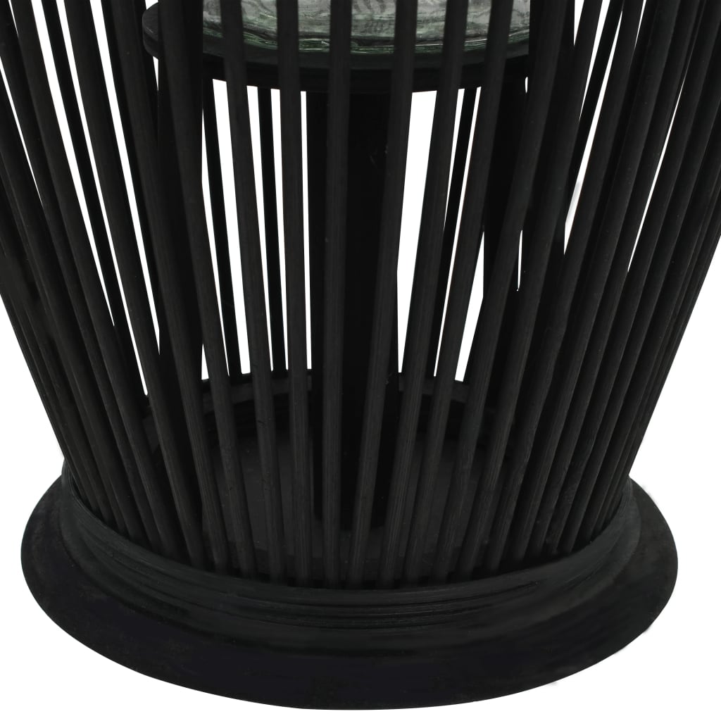 Hengelanterne for stearinlys bambus svart 60 cm