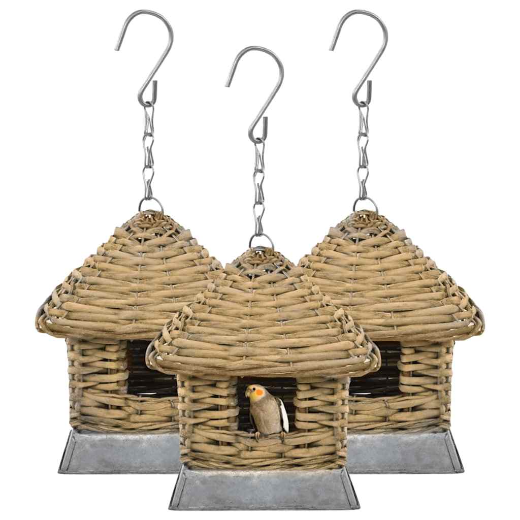 Fuglehus 3 stk flettekurv
