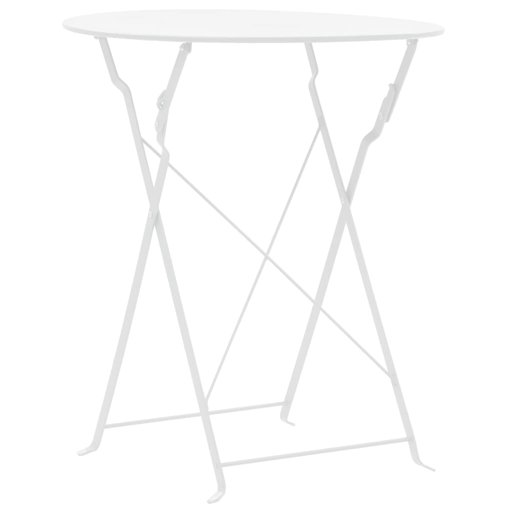 Bistrosett 3 deler stål hvit