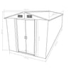 Hageskjul 257x489x181 cm metall brun