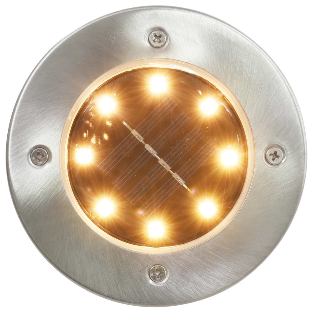 Soldrevet bakkelys 8 stk LED-lys varmhvit
