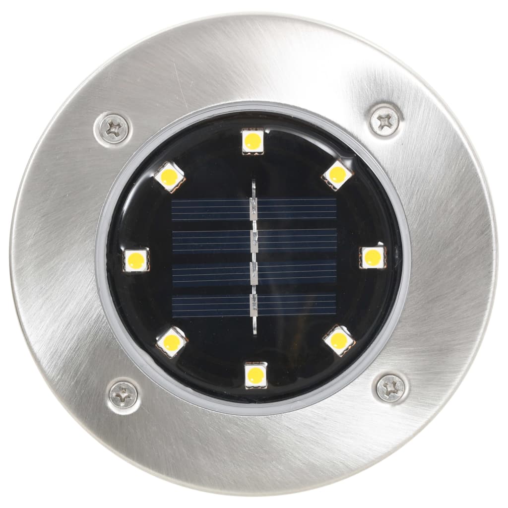 Soldrevet bakkelys 8 stk LED-lys varmhvit