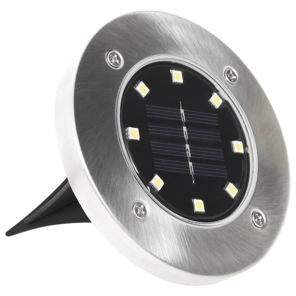 Soldrevet bakkelys 8 stk LED-lys varmhvit