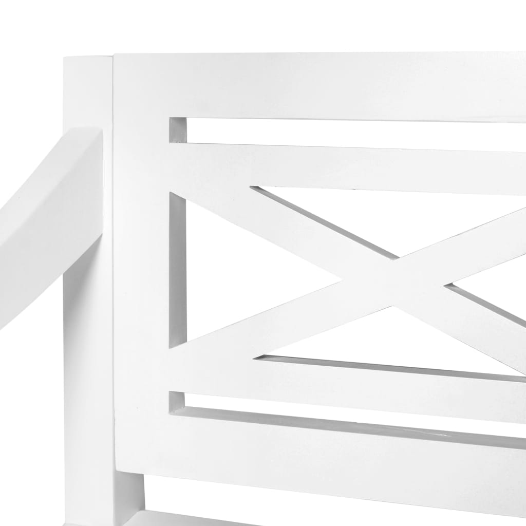 Bataviabenk 98 cm heltre mahogni hvit