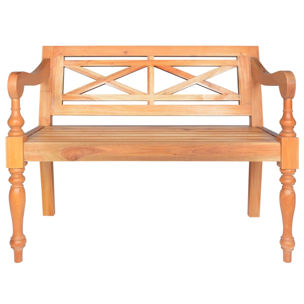 Bataviabenk 98 cm heltre mahogni lysebrun