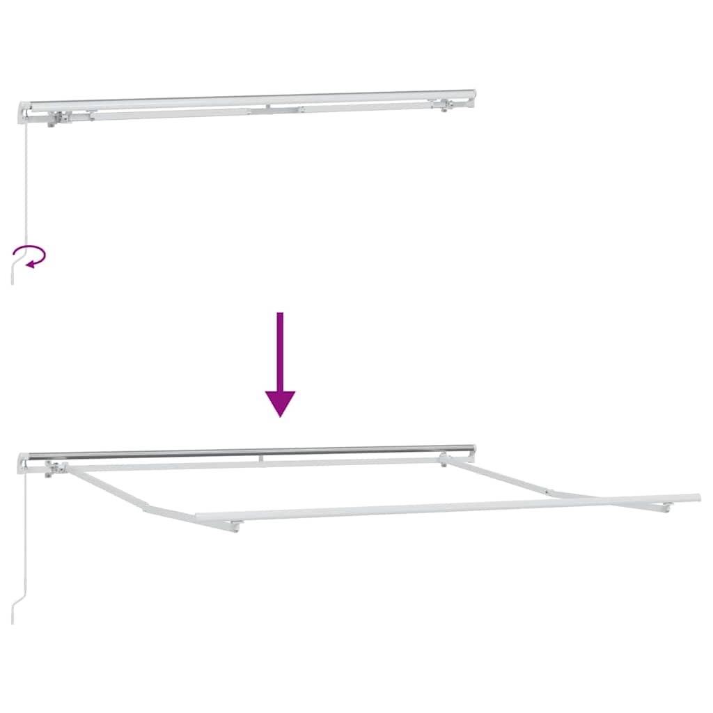 Markise Hvit 3,5 x 2,5 m Metall