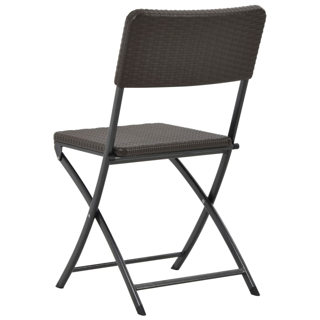 Sammenleggbare hagestoler 2 stk HDPE og stål brun