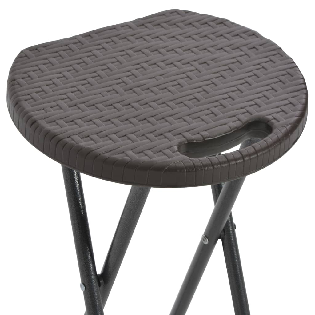 Sammenleggbare barkrakker 2 stk HDPE og stål brun rottingstil vidaXL