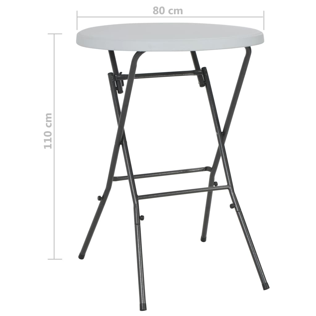 Sammenleggbart barbord hvitt 80x110 cm HDPE vidaXL