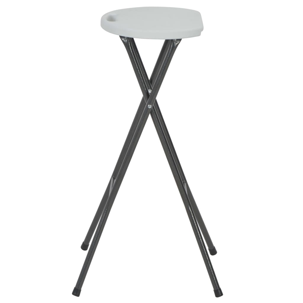 Sammenleggbare barkrakker 2 stk HDPE og stål hvit vidaXL