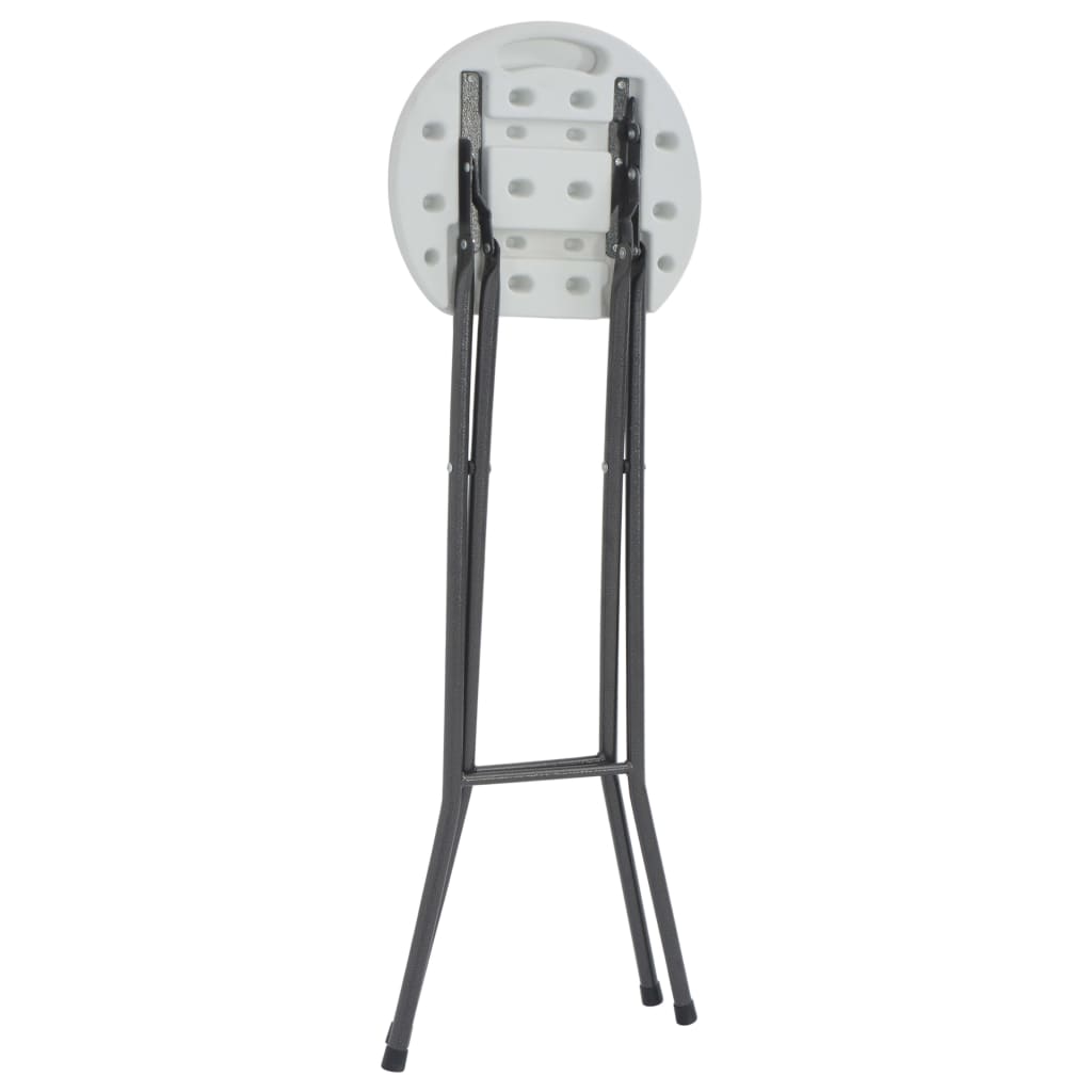 Sammenleggbare barkrakker 2 stk HDPE og stål hvit vidaXL