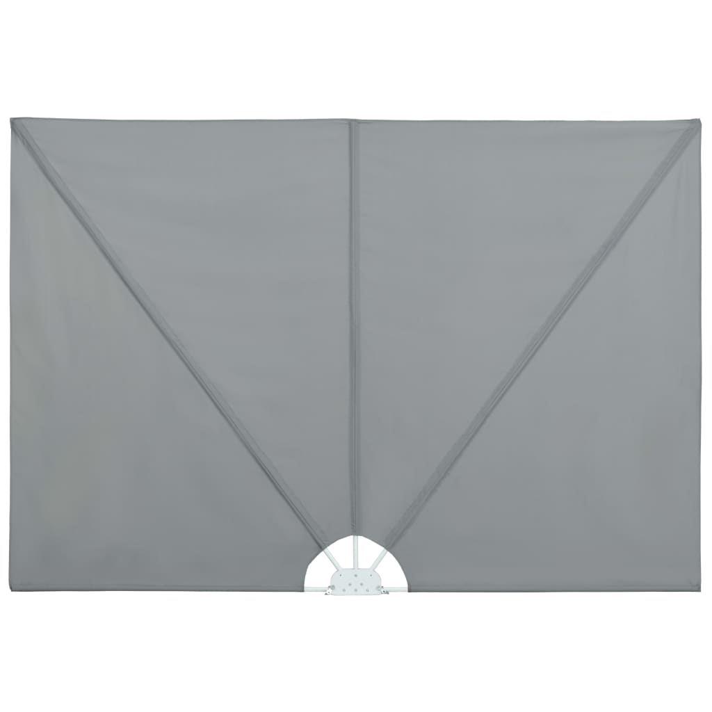 Sammenleggbar sidemarkise for terrasse grå 240x160 cm