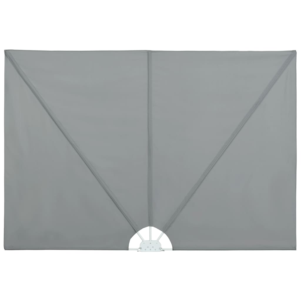 Sammenleggbar sidemarkise for terrasse grå 300x150 cm