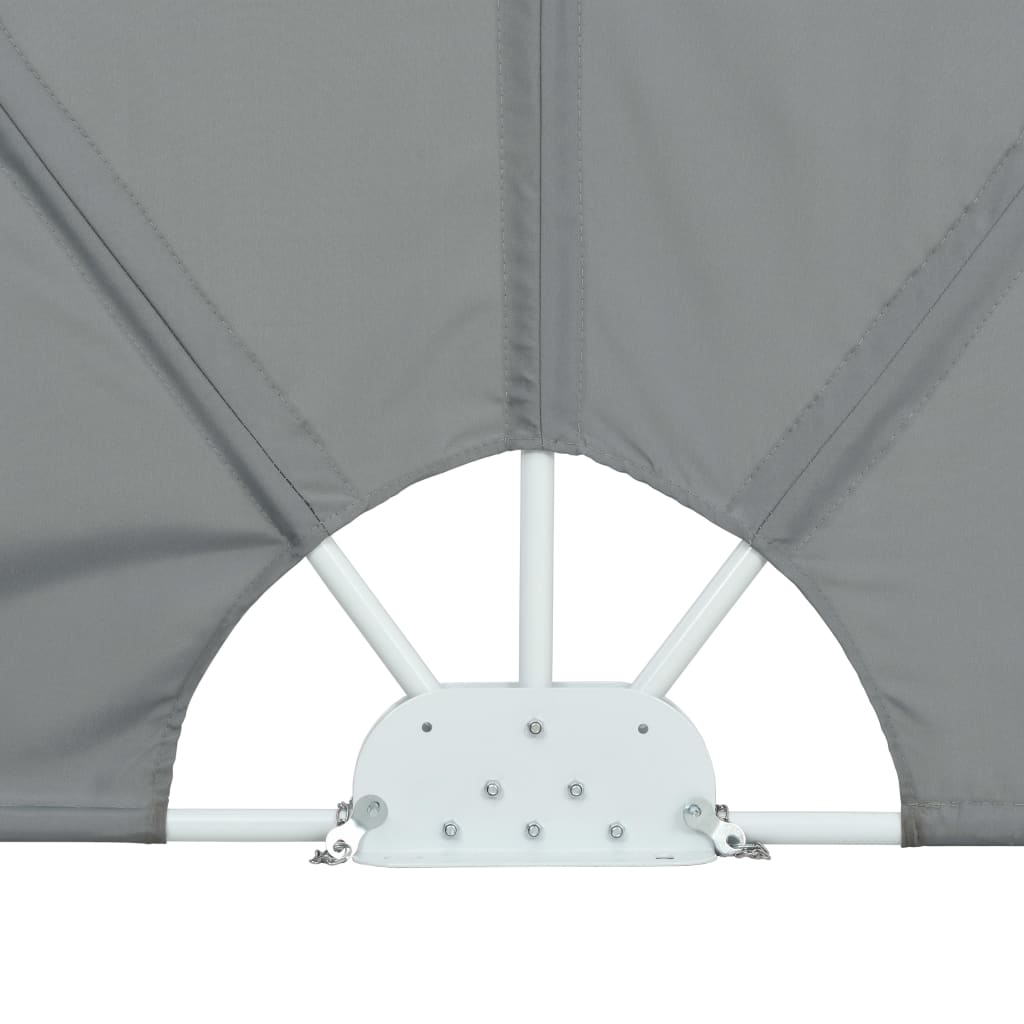 Sammenleggbar sidemarkise for terrasse grå 300x150 cm