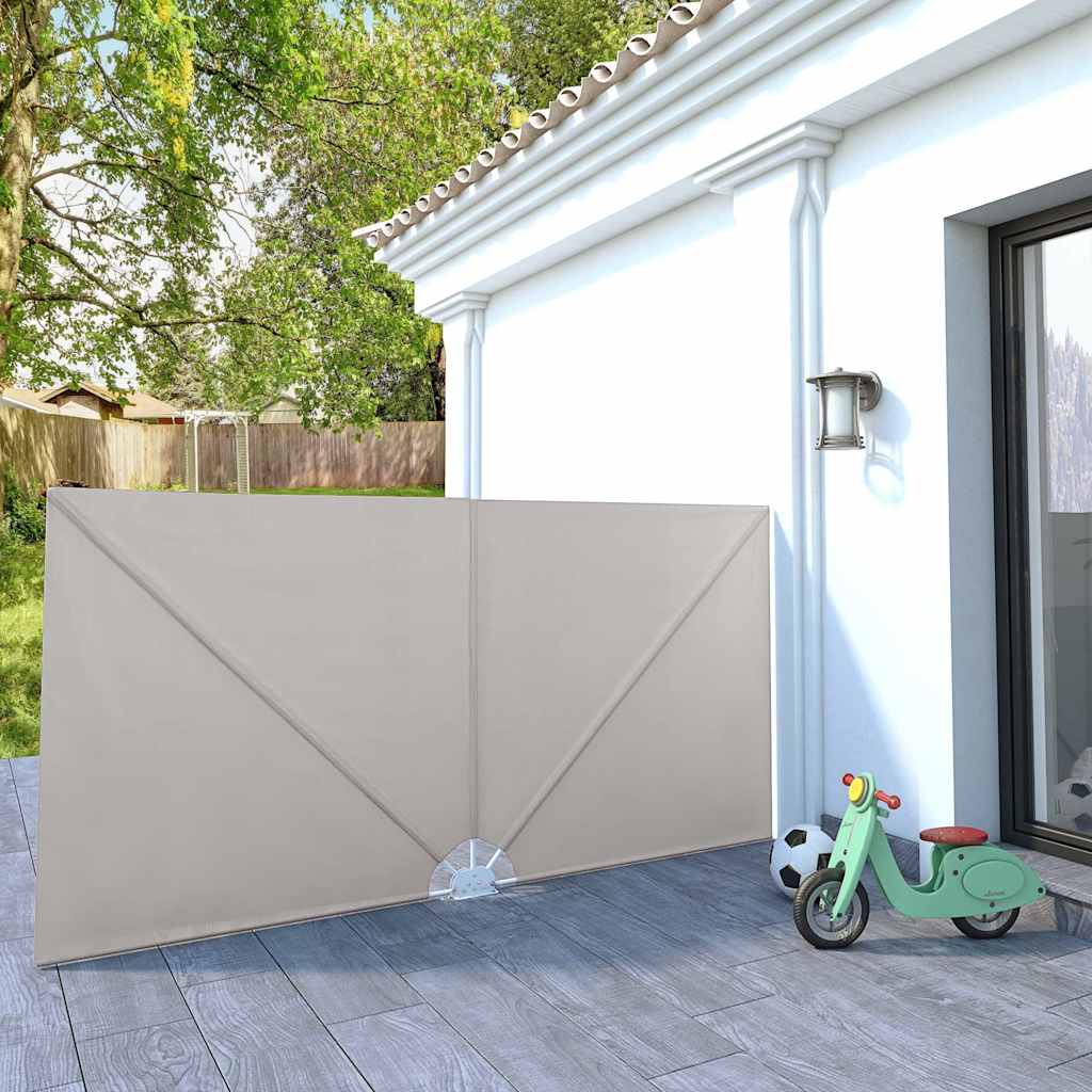Sammenleggbar sidemarkise for terrasse krem 300x150 cm