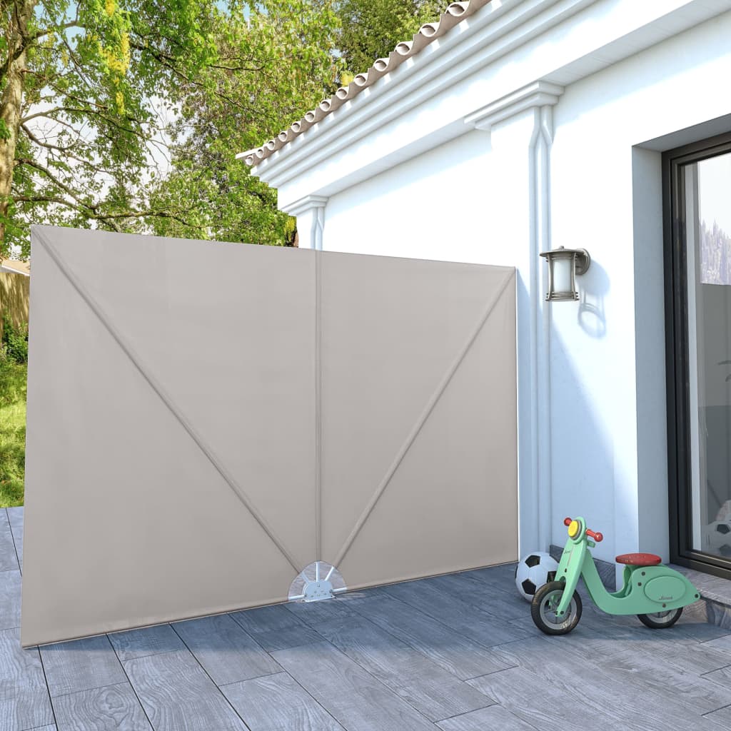 Sammenleggbar sidemarkise for terrasse krem 300x200 cm